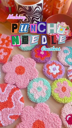 Hilarious Punch Needle Coaster Tutorial with DIY Mug Rugs
