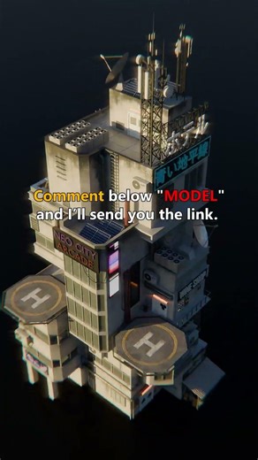 Cyberpunk Building– Optimized 3D Environment Asset