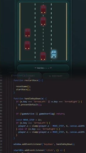 🔥 Car Racing Game in JavaScript | 3D Car Game 🚗💨|code chiya DM #ytshorts #shorts #shorts #car #