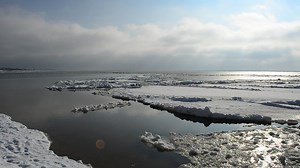 Frozen landscape with clouds - Free Stock Video