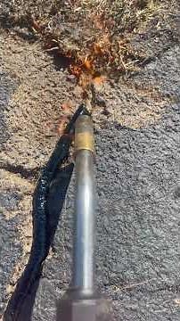 Crack Stix asphalt driveway crack repair with propane torch