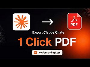How to Export Claude Chat to PDF | Full Conversation, 1 Click