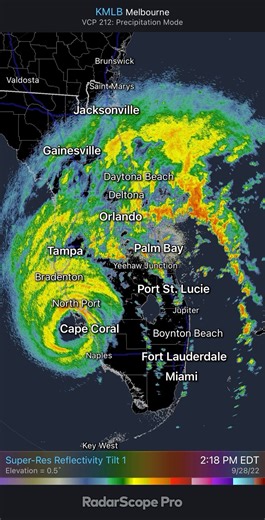 17K views · 137 reactions | 320pm Radar Update | Hurricane Ian has made landfall in SW FL. The storm will continue NE across the peninsula thru Thurs. Conditions will continue to deteriorate into tonight with damaging winds, catastrophic flooding, and tornadoes possible. Preparations should be complete. Make sure to have multiple ways to receive warnings! | US National Weather Service Melbourne Florida | Facebook