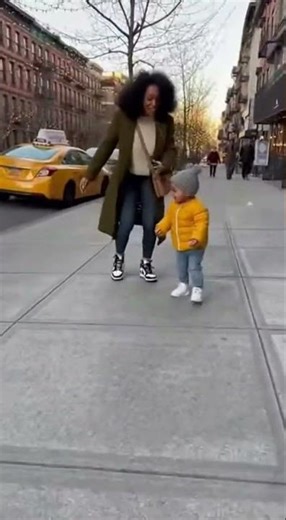 Cute Baby Running with Mom in New York City 🗽