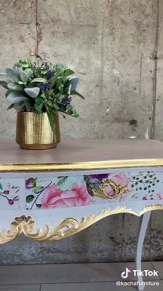 Transforming Furniture with Gold Leafing | Thrifted Furniture Makeover