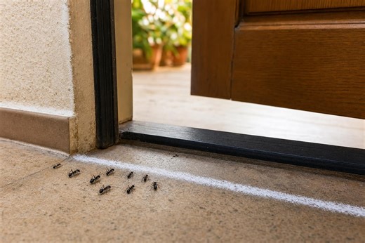 Cette ligne blanche devant la porte fait fuir ces intrus en quelques minutes, sans aucun insecticide chez vous