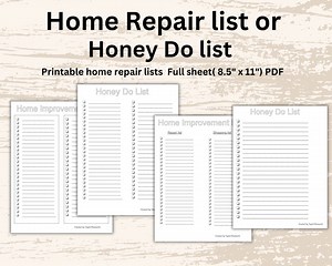 Home Improvement Checklist/ Home Improvement Planning/ House Maintenance Printables Planner Templates/ New Home PDF Printables - Etsy Canada