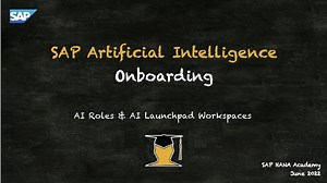 SAP Artificial Intelligence Onboarding : AI Roles & AI Launchpad