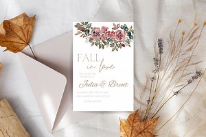 Autumn Floral Wedding Invitation: Editable DIY Template (CANVA) - Etsy UK