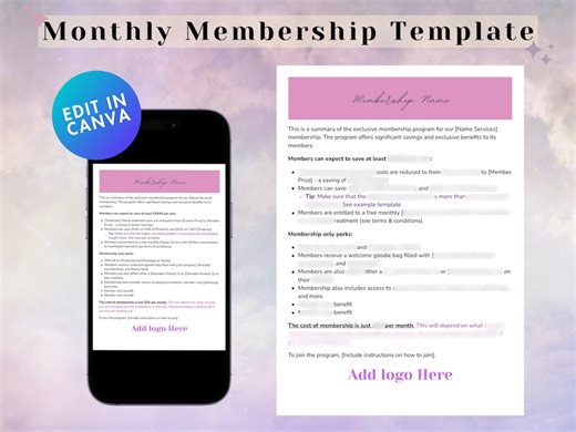 Med Spa Membership Template: Customizable Aesthetics Contract (instant Download) - Etsy