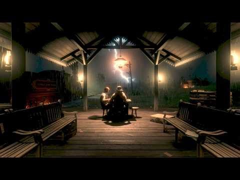 Thunderstorm Emerald Ranch Train Station 4K | RDR2 ASMR