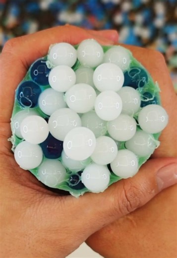 Popping Orbeez out of Green Tea Toy 🍵💦 Watch till end. #green #matcha #popout #toys #visuals