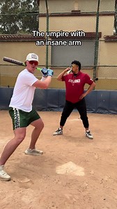 Blue baseball skit — Umpire with an insane arm (funny baseball clip)