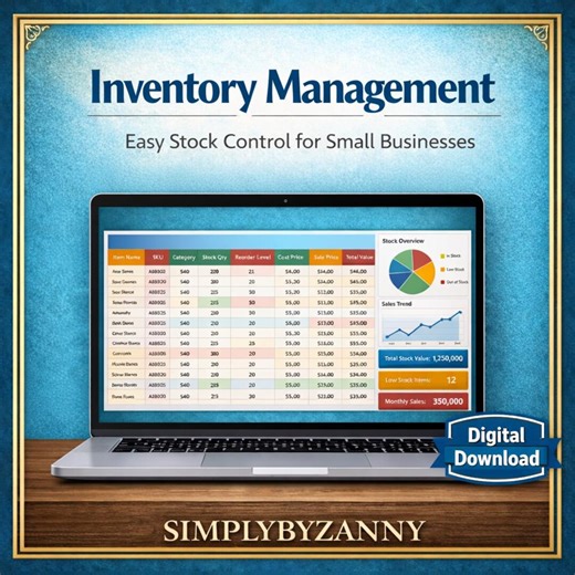Inventory Tracker Spreadsheet | Small Business, Home (excel & Google Sheets) (digital Download) - Etsy