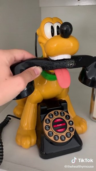 Found this vintage Pluto phone - complete with chew marks on it! 🐶 #vintagedisney #pluto #disneyfinds