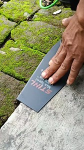 Sharpening brand new brush cutter blade before used. | Yulianto