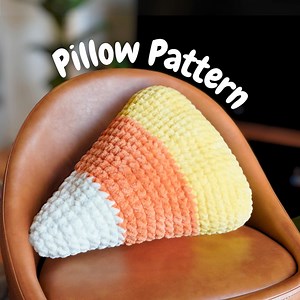 Candy Corn Pillow Crochet Pattern, Halloween Crochet Pattern, Thanksgiving Amigurumi, Beginner Crochet Projects, Chunky Chenille Plush Yarn - Etsy