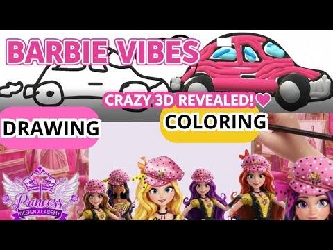 How to Draw and Color Barbie’s Pink 3D Car! | Easy Art Lesson