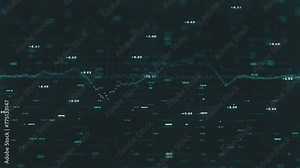 Business Infographics Stats And Data Background/ Animation of a business background of market data figures and infographics with depth of field blur