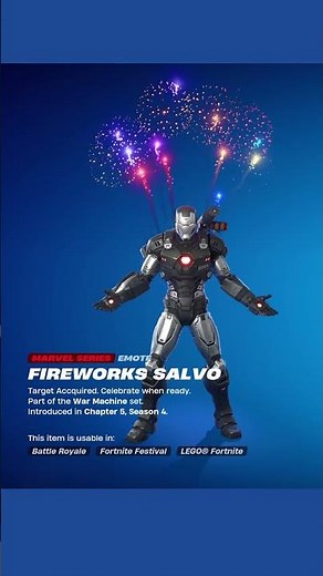War Machine - Fireworks Salvo | Fortnite Skins & Emotes