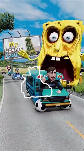 Happy Weird Cars vs Scary SpongeBob in BeamNG.drive