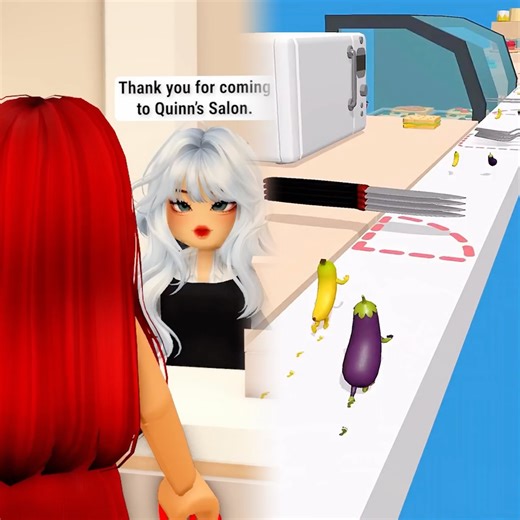 QUINN'S SALON AND THE MUTE MAN😳#roblox #shorts #berry