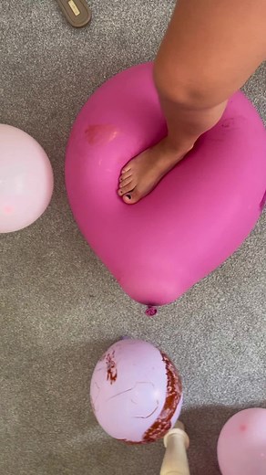 Balloon Popping Art with Pink Latex Balloons
