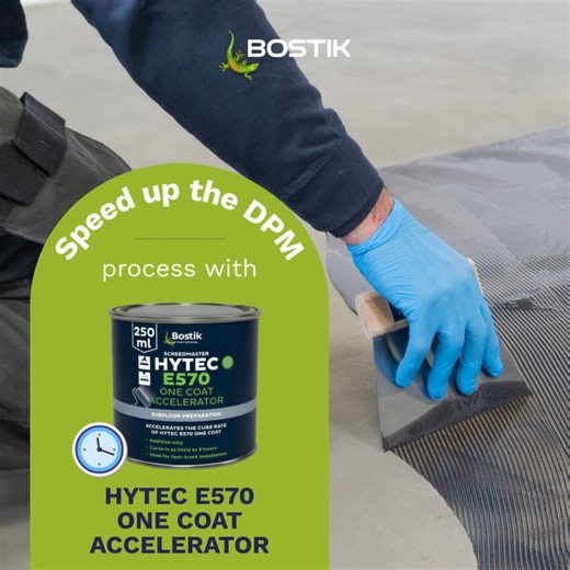 Cold weather can slow everything down, but if you haven’t got time to wait around, there’s a solution… Our Bostik HYTEC E570 ONE COAT ACCELERATOR speeds up the cure rate of HYTEC E570 ONE COAT, helping you complete subfloor prep in a single day, or achieve an overnight cure in colder conditions. Learn more: https://bit.ly/47t0Ahr | Bostik UK - Pro Floor