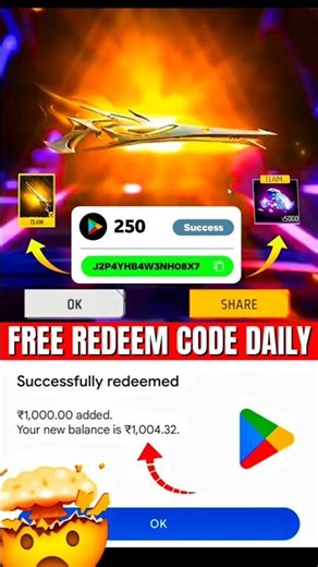 Free Redeem Code 250 | Google Play Store Redeem Code | How to Get Free Redeem Codes 2026 #redeemcode