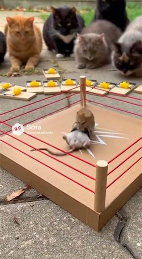 Mice boxing ring #cute #animals #mice #funny