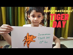 International Tiger Day Drawing Easy Steps || World Tiger Day Slogan &Poster Drawing