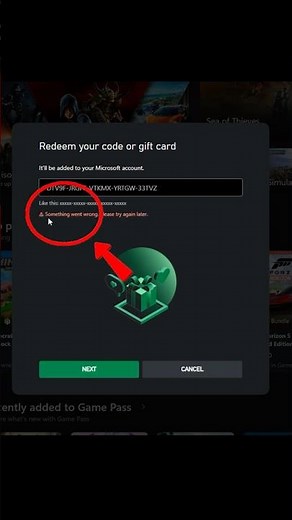 Xbox "Something Went Wrong" when redeeming a code?