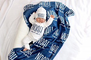 Personalized Newborn Outfit Blanket, Custom Baby Boy Blanket With Name, Embroidered Baby Gift, Baby Shower Keepsake, Coming Home Set - Etsy