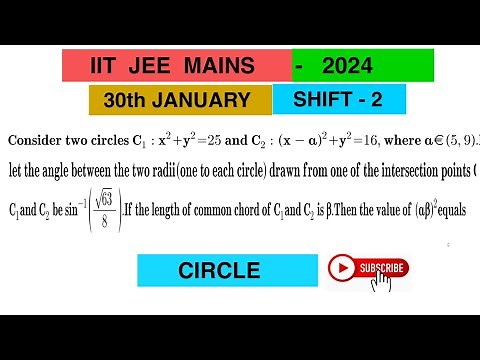Consider two circles C1:x^2+y^2=25 andC2:(x-a)^2+y^2=16 where a€(5,9) let angle between two radii(