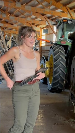 Taking those off was such a pain. #farmlife #farming #farmgirl #jojosnow #funny #shorts #howto #mow