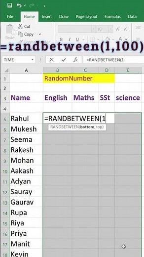 Write Random Numbers in Excel in Second ! Random Number Trick! Generate Random Numbers in Excel