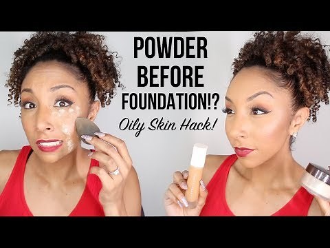 Applying Powder BEFORE Foundation! Oily Skin Makeup Hack! Does it work?? | BiancaReneeToday