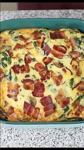 Easy Keto Breakfast Casserole with Bacon - Recipe in the comments!