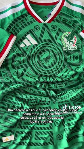 Diferencia de calidades en camiseta de México, calidad G5 y calidad 1.1 🇲🇽👌🏻 #camisetasdefutbol #mundial2026