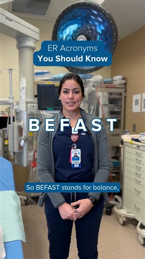 Ever heard the acronym BEFAST in the ER? It’s a simple way to remember the signs of a stroke—and knowing it could save a life. 💙 BEFAST stands for: ➡️ Balance – sudden loss of balance or coordination ➡️ Eyes – sudden blurred or double vision ➡️ Face – one side of the face drooping ➡️ Arms – weakness or numbness in one arm ➡️ Speech – slurred or hard to understand ➡️ Time – call 911 immediately 🚨 When it comes to stroke, every second counts. Recognizing the signs and acting quickly can protect 