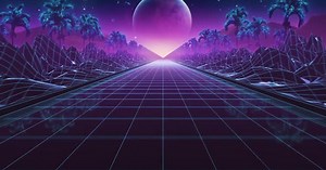 Loop Background Neon Retro Wave 80s Style