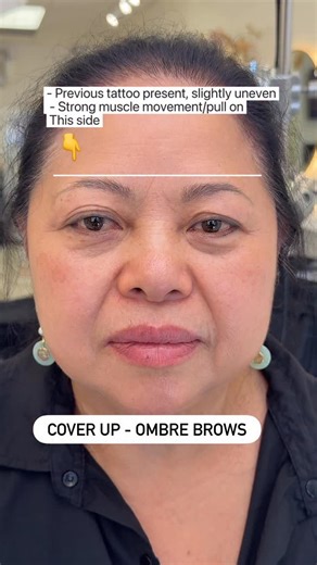 Thi Ngo - 𝗧𝗲𝗲𝗯𝗿𝗼𝘄𝗹𝗮𝘀𝗵 𝗟𝗟𝗖 - 𝗣𝗠𝗨 𝗔𝗿𝘁𝗶𝘀𝘁 & 𝗧𝗿𝗮𝗶𝗻𝗲𝗿 on Instagram: "All supplies used are available on my website, click the link in bio or: https://teebrowlash.square.site TO SHOP. —————————————————— From old, uneven tattooed brows ➝ to soft ombré perfection ✨ This transformation was all about correcting asymmetry, neutralizing the old work, and creating a new soft, balanced shape that instantly makes her look fresh, natural, and younger 💕 Technique & tools used 👇 • 