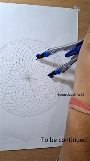 Satisfying Geometry Drawing With Compass ✨ Part 1 | Color Reveal Coming Tomorrow #shorts