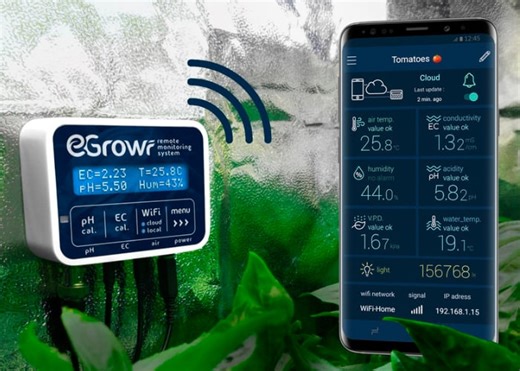 EGROW hydroponic growing remote monitoring system