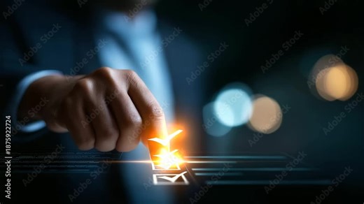 Business hand on digital checklist with task approval visualization project tracking interface completion verification system workflow monitoring dashboard productivity