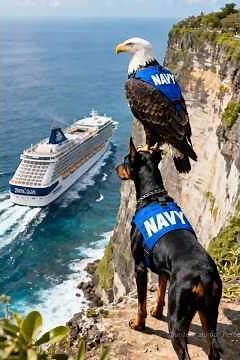 What? A Navy Doberman Dog Is Flying In The Sky!