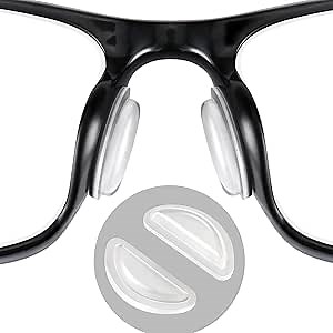 20 Pairs (Clear) SURMAP Eyeglass Nose Pads, Comfort Soft Silicone Glasses Nose Pad, Anti-Slip Heighten Air Chamber Glasses Grips for Eyeglasses and Sunglasses, Adhesive with Sticky Backing