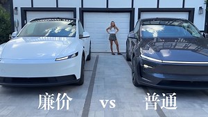 全新特斯拉model Y便宜版与普通版独家对比来咯 - 10-15万能否上下豁穿【Kim Java出品 - 中字】