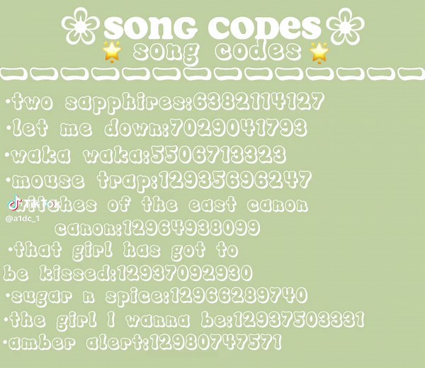 |🤍SONG CODES💚|🌟|#fypage #song #aldc #roblox #tropical #aldcoraroblox #discord #dizzy #emojis #green#songcodes @@@