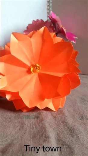 Origami flower making. #origami #origamiflower #flowers #papercrafts #paper #kids